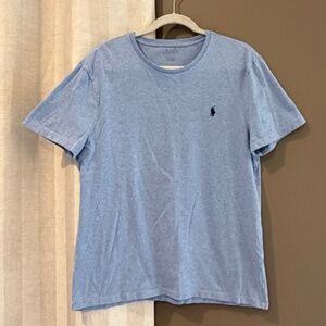 Polo Ralph Lauren Light Blue Crewneck T-shirt, Slim Fit Pony Logo Size Large
